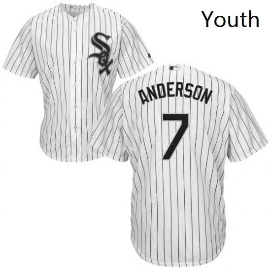 Youth Majestic Chicago White Sox 7 Tim Anderson Replica White Home Cool Base MLB Jersey